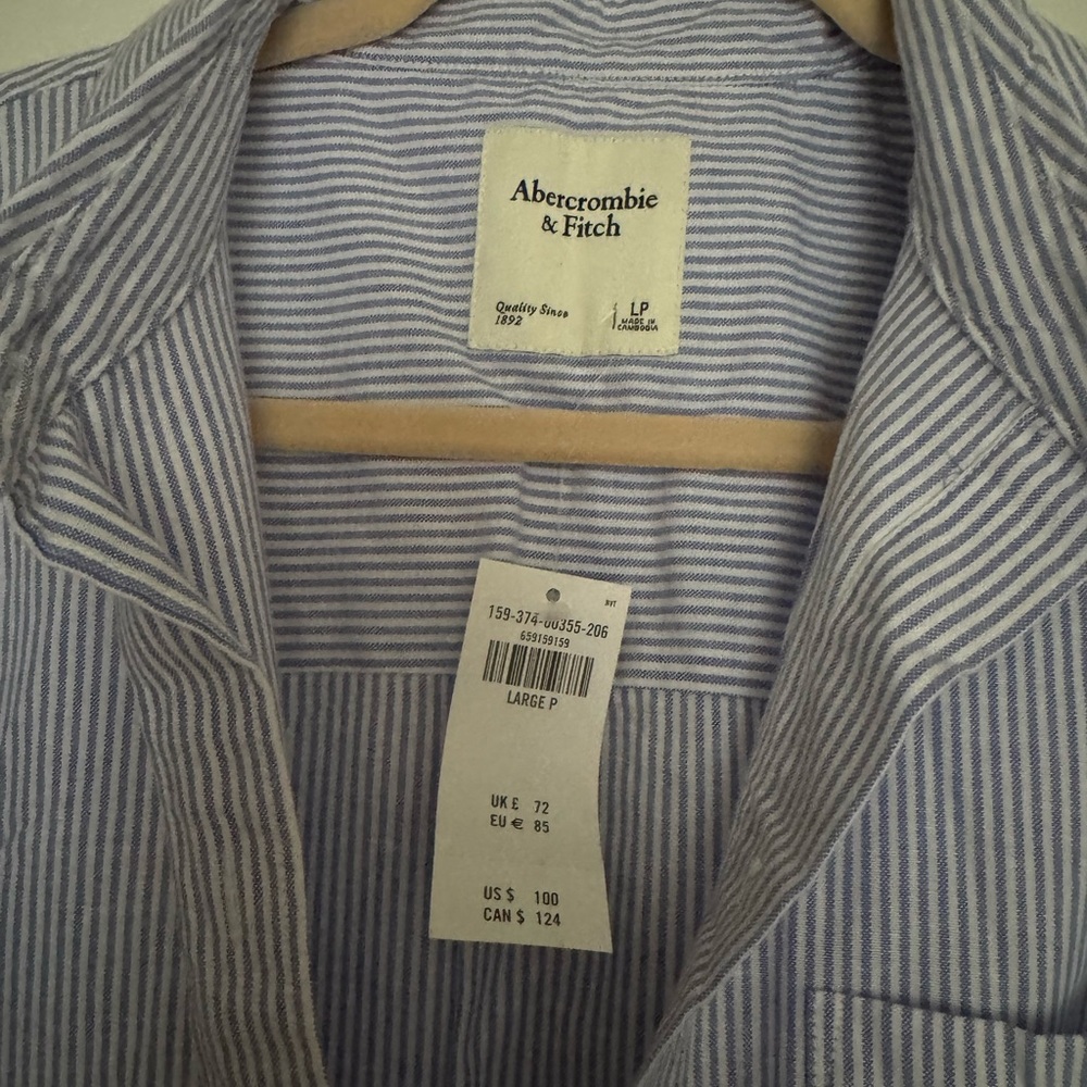 Abercrombie & Fitch Blue Striped Shirt Dress